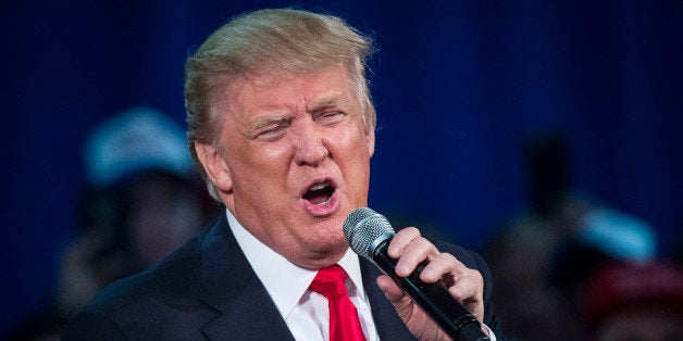 ROTHSCHILD, WI - APRIL 2: Republican presidential candidate Donald Trump speaks during a campaign event at the Central Wiscon