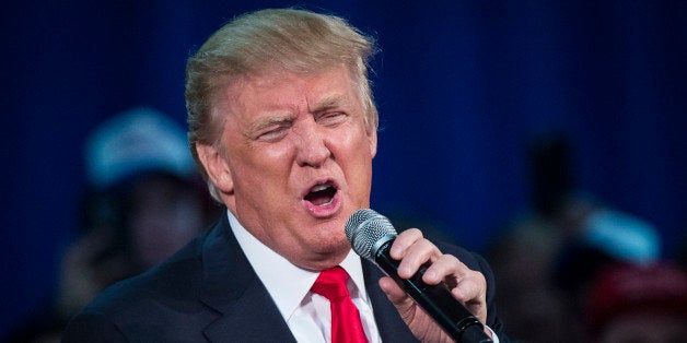 ROTHSCHILD, WI - APRIL 2: Republican presidential candidate Donald Trump speaks during a campaign event at the Central Wisconsin Convention and Expo Center in Rothschild, WI on Saturday April 02, 2016. (Photo by Jabin Botsford/The Washington Post via Getty Images)