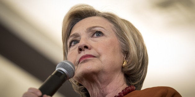 Hillary Clinton, former Secretary of State and 2016 Democratic presidential candidate, pauses during a campaign event in Eau