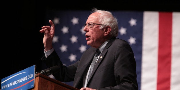 Senator Bernie Sanders, an independent from Vermont and 2016 Democratic presidential candidate, speaks during a campaign even