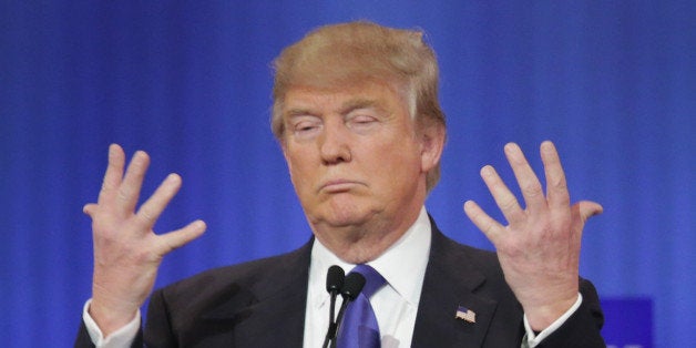 DETROIT, MI - MARCH 03: Republican presidential candidate Donald Trump participates in a debate sponsored by Fox News at the Fox Theatre on March 3, 2016 in Detroit, Michigan. Voters in Michigan will go to the polls March 8 for the State's primary. (Photo by Chip Somodevilla/Getty Images)