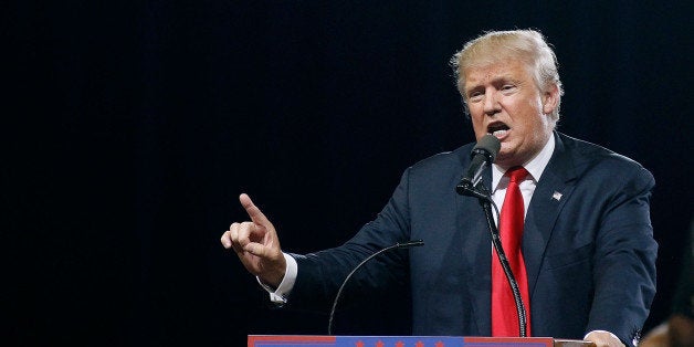 PHOENIX, AZ - JUNE 18: Republican presidential candidate Donald Trump speaks to a crowd of supporters during a campaign rally on June 18, 2016 in Phoenix, Arizona. Trump returned to Arizona for the fourth time since starting his presidential campaign a year ago. (Photo by Ralph Freso/Getty Images)