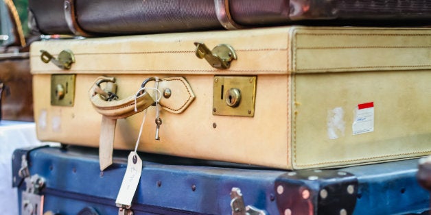 Vintage leather suitcases