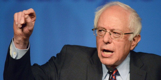 PHILADELPHIA, PENNSYLVANIA - APRIL 07: Democratic presidential candidate Sen. Bernie Sanders (D-VT) speaks during the AFL-CIO Convention at the Downtown Sheraton Philadelphia on April 7, 2016 in Philadelphia, Pennsylvania. The Pennsylvania primaries will be held on April 26. (Photo by William Thomas Cain/Getty Images)