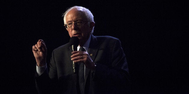 Senator Bernie Sanders, an independent from Vermont and 2016 Democratic presidential candidate, speaks during a campaign event in New York, U.S., on Saturday, April 9, 2016. Sanders secured his seventh consecutive nominating-contest victory after voters caucused in Wyoming, to give his campaign a fresh shot of momentum heading into New Yorks pivotal primary later this month. Photographer: John Taggart/Bloomberg via Getty Images