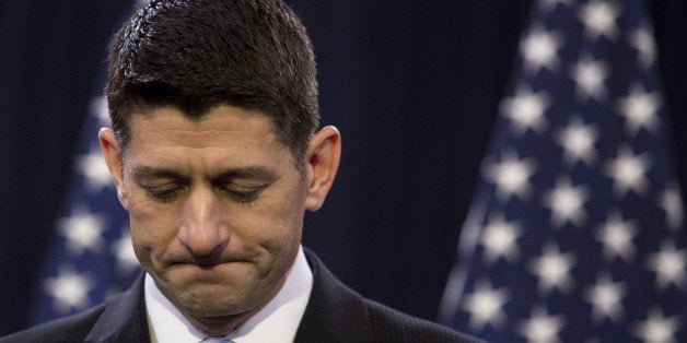U.S. House Speaker Paul Ryan, a Republican from Wisconsin, pauses while speaking at the Capitol in Washington, D.C., U.S., on
