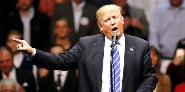 ALBANY, NEW YORK - APRIL 11: Republican presidential candidate Donald Trump speaks at a campaign rally on April 11, 2016 in A