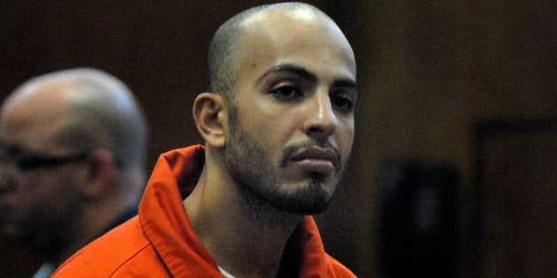 Terror suspect Ahmed Ferhani is seen during his arraignment on May 17, 2011 at Manhattan Criminal Court in New York City, New