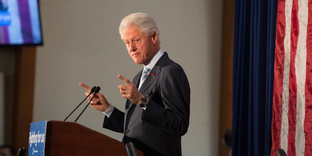 NEW YORK, UNITED STATES - 2016/04/11: Bill Clinton rallies for Hillary in Lefferts Gardens. (Photo by Louise Wateridge/Pacific Press/LightRocket via Getty Images)