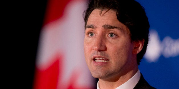 Canadian Prime Minister Justin Trudeau speaks at the Canada 2020 and the Center for American Progress luncheon gathering in W