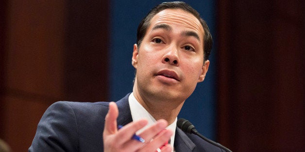 Housing and Urban Development (HUD) Secretary Julian Castro testifies before a House Financial Services Committee hearing on