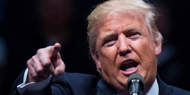 ALBANY, NY - APRIL 11: Republican presidential candidate Donald Trump speaks during a campaign event at the Times Union Center in Albany, NY on Monday April 11, 2016. (Photo by Jabin Botsford/The Washington Post via Getty Images)