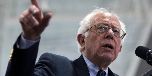 Democratic presidential candidate, Sen. Bernie Sanders, I-Vt. speaks during a campaign rally in Erie, Pa., Tuesday, April 19, 2016. (AP Photo/Mary Altaffer)