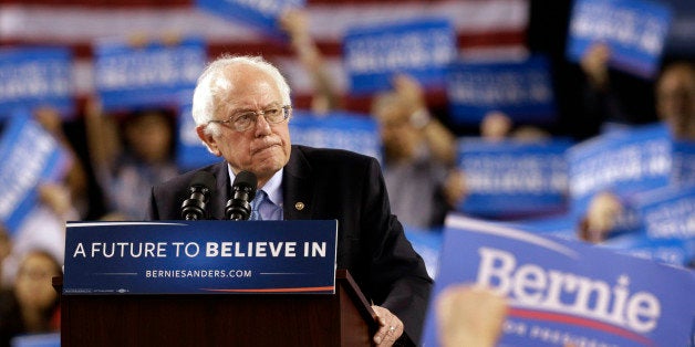 Democratic presidential candidate, Sen. Bernie Sanders, I-Vt., speaks during a rally in Baltimore, Saturday, April 23, 2016.