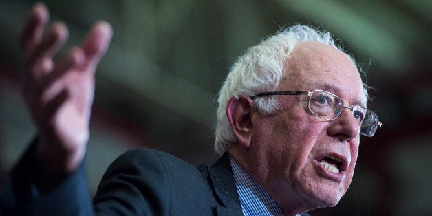 SHEBOYGAN, WI - APRIL 1: Democratic presidential candidate Sen. Bernie Sanders, I-Vt., speaks during a campaign event at the Sheboygan South High School Acuity field house in Sheboygan, WI on Friday April 01, 2016. (Photo by Jabin Botsford/The Washington Post via Getty Images)