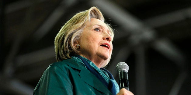 Democratic presidential candidate Hillary Clinton speaks during a campaign stop, Sunday, April 24, 2016, at the University of Bridgeport in Bridgeport, Conn. (AP Photo/Matt Rourke)