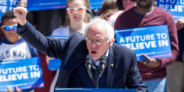 PROVIDENCE, RI - APRIL 24: Democratic presidential candidate, U.S. Sen. Bernie Sanders (D-VT) speaks during a rally at Roger Williams Park on April 24, 2016 in Providence, Rhode Island. The Rhode Island primary is April 26. (Photo by Scott Eisen/Getty Images)