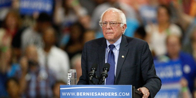 Democratic U.S. presidential candidate and U.S. Senator Bernie Sanders speaks during his five state primary night rally in Hu