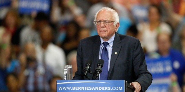 Democratic U.S. presidential candidate and U.S. Senator Bernie Sanders speaks during his five state primary night rally in Huntington, West Virginia, U.S., April 26, 2016. REUTERS/Marcus Constantino