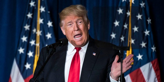 UNITED STATES - APRIL 27 - Republican presidential candidate Donald Trump speaks about his foreign policy positions during an event sponsored by The Center for the National Interest, at The Mayflower Hotel, in Washington, Wednesday, April 27, 2016. (Photo By Al Drago/CQ Roll Call)