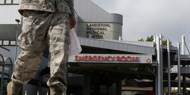 General view of the entrance to the hospital of the Military Regional Medical Center in Landstuhl near Ramstein Air Base September 13, 2012, where three members of staff of the U.S. consulate in Libya are receiving treatment. Islamist gunmen staged a military-style assault on the U.S. consulate and a safe house refuge in Benghazi, eastern Libya on Tuesday. The U.S. ambassador Christopher Stevens and three other Americans died in the assault, carried out with guns, mortars and grenades. Eight Libyans were injured. REUTERS/Alex Domanski (GERMANY - Tags: CIVIL UNREST MILITARY POLITICS)