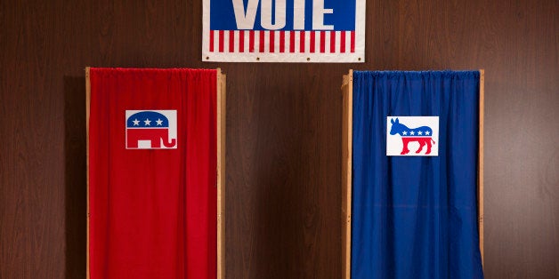 Voting booths in polling place