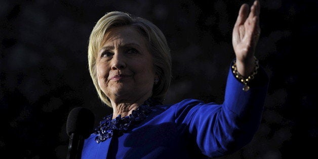 Democratic U.S. presidential candidate Hillary Clinton speaks during a campaign event in the courtyard of Philadelphia's City Hall on the eve of the Pennsylvania primary, in Philadelphia, Pennsylvania, U.S., April 25, 2016. REUTERS/Charles Mostoller