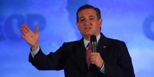 US Republican presidential candidate Ted Cruz addresses the California Republican Party 2016 Convention in Burlingame, California on Saturday, April 30, 2016. / AFP / GABRIELLE LURIE (Photo credit should read GABRIELLE LURIE/AFP/Getty Images)