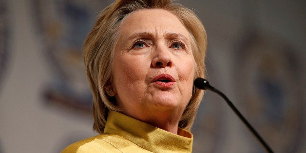 Democratic presidential candidate Hillary Clinton addresses the attendees of the 61st Annual NAACP 'Fight For Freedom Fund Dinner' in Detroit, Michigan May 1, 2016. REUTERS/Rebecca Cook 