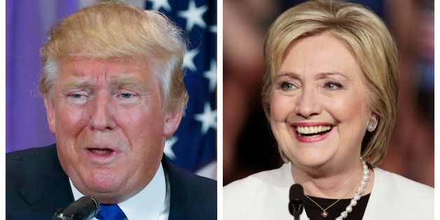 A combination photo shows Republican U.S. presidential candidate Donald Trump (L) in Palm Beach, Florida and Democratic U.S. presidential candidate Hillary Clinton (R) in Miami, Florida at their respective Super Tuesday primaries campaign events on March 1, 2016. Republican Donald Trump and Democrat Hillary Clinton rolled up a series of wins on Tuesday, as the two presidential front-runners took a step toward capturing their parties' nominations on the 2016 campaign's biggest day of state-by-state primary voting. REUTERS/Scott Audette (L), Javier Galeano (R)