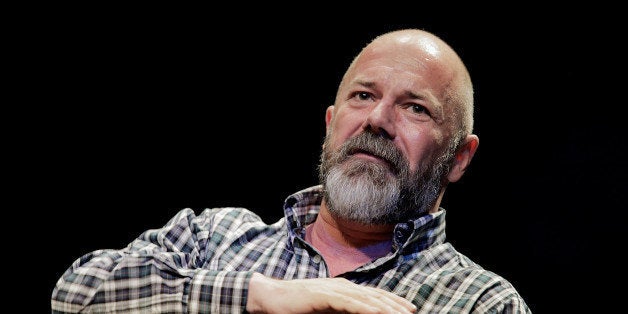 WASHINGTON, DC - APRIL 04: Andrew Sullivan, editor of The Dish, leads a discussion with Michael Lewis, a financial journalist