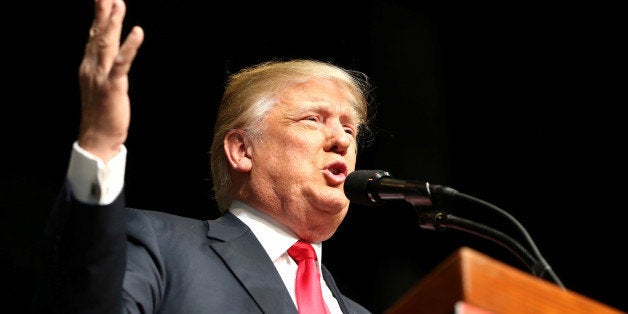 U.S. Republican presidential candidate Donald Trump speaks at a campaign rally in Spokane, Washington, U.S., May 7, 2016. REUTERS/Jake Parrish