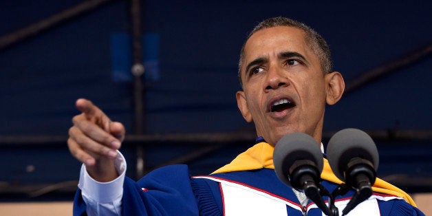 President Barack Obama gives his commencement address to the 2016 graduating class of Howard University in Washington, Saturday, May 7, 2016. (AP Photo/Susan Walsh)