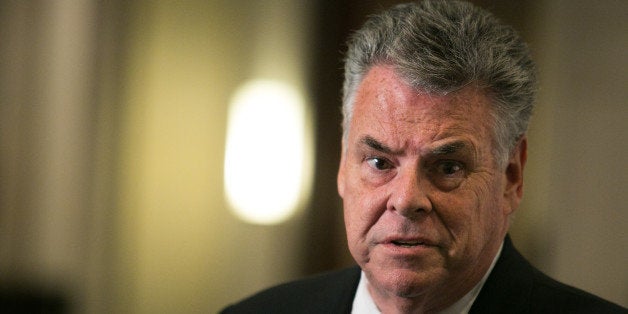 WASHINGTON, DC - SEPTEMBER 9: U.S. Rep. Peter King (R-NY) speaks to the media after a joint House Armed Services and Intelligence Committees briefing on Syria, on Capitol Hill, on September 9, 2013 in Washington, DC. U.S. President Barack Obama will address the American people on Syria from the White House on Tuesday. (Photo by Drew Angerer/Getty Images)