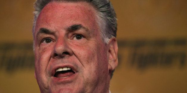 WASHINGTON, DC - MARCH 10: U.S. Rep. Peter King (R-NY) speaks during the 2015 Alfred K. Whitehead Legislative Conference and Presidential Forum March 10, 2015 in Washington, DC. Prospective 2016 presidential candidates from both political parties participated in the presidential forum during the conference which hosted by the International Association of Fire Fighters. (Photo by Alex Wong/Getty Images)