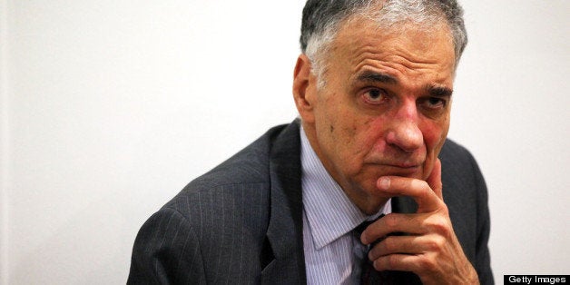 WASHINGTON, DC - JULY 02: Former presidential candidate Ralph Nader listens during a news conference July 2, 2012 at Public Citizen in Washington, DC. Nader held a news conference to announce an 'upcoming limited general strike to protest the colonial status of the District of Columbia and to support D.C. statehood.' (Photo by Alex Wong/Getty Images)