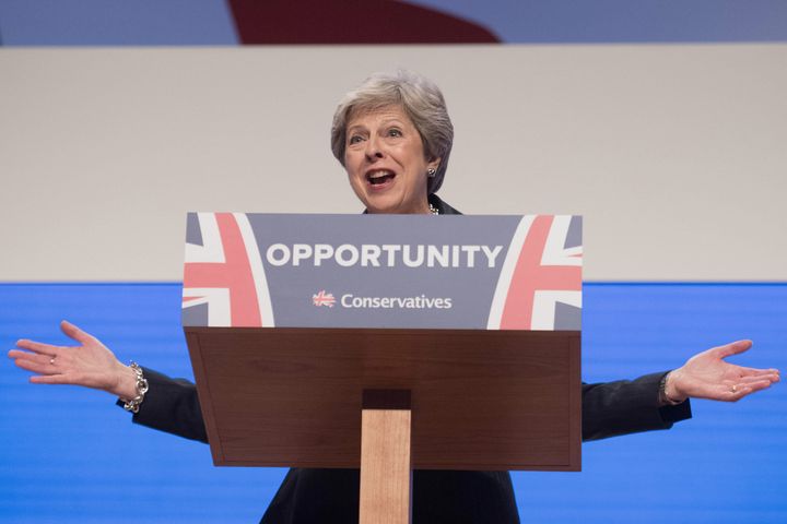 Prime Minister Theresa May delivers her keynote speech at the Conservative Party annual conference at the International Convention Centre, Birmingham.