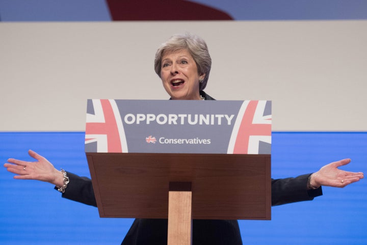 Prime Minister Theresa May delivers her keynote speech at the Conservative Party annual conference at the International Convention Centre, Birmingham.