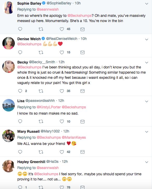 Just some of the tweets Rebecca has 'liked'