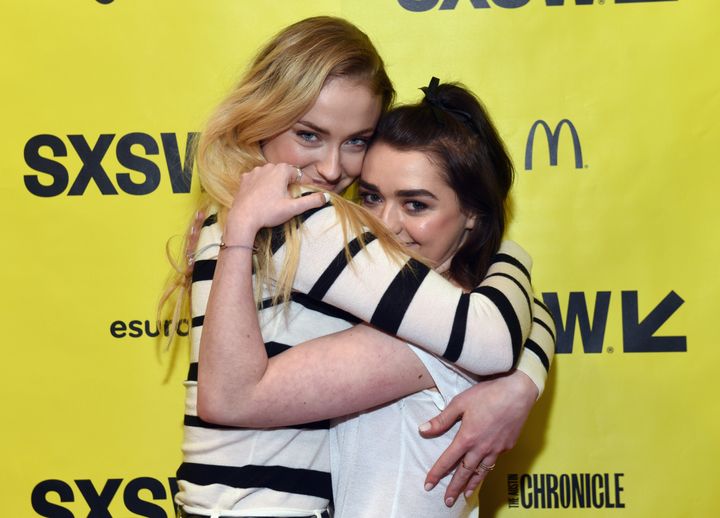 Sophie Turner, left, and Maisie Williams have their own games off the
