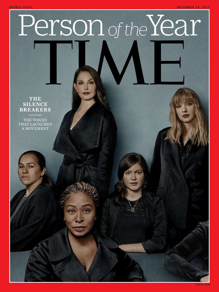 The cover of Time magazine's 2017 Person of the Year issue including Taylor Swift among women who had spoken out in the Me To