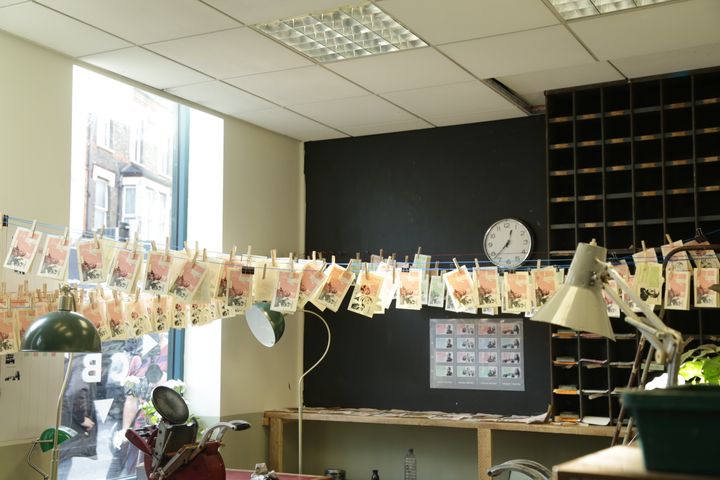 Inside the HSCB bank, where their bank notes are drying. 