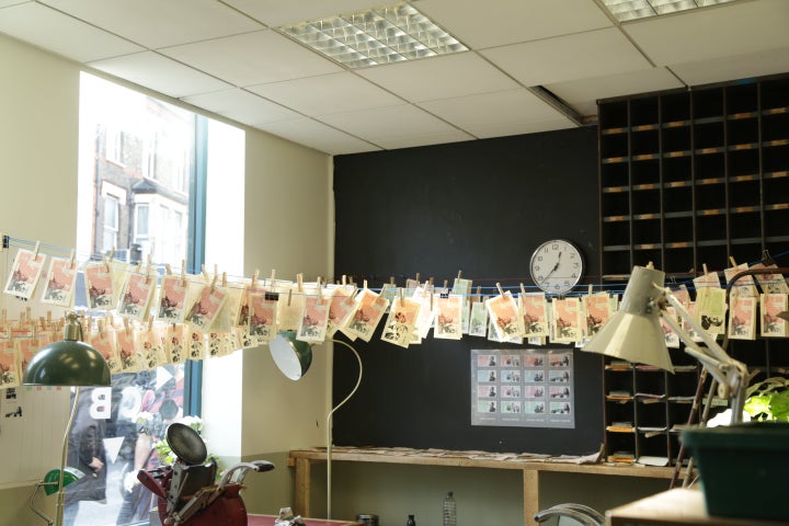 Inside the HSCB bank, where their bank notes are drying.