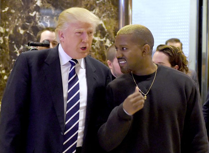Donald Trump and Kanye West, pictured together in 2016