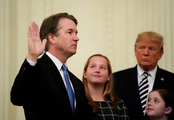 Justice Brett Kavanaugh participates in his ceremonial public swearing-in for the Supreme Court.