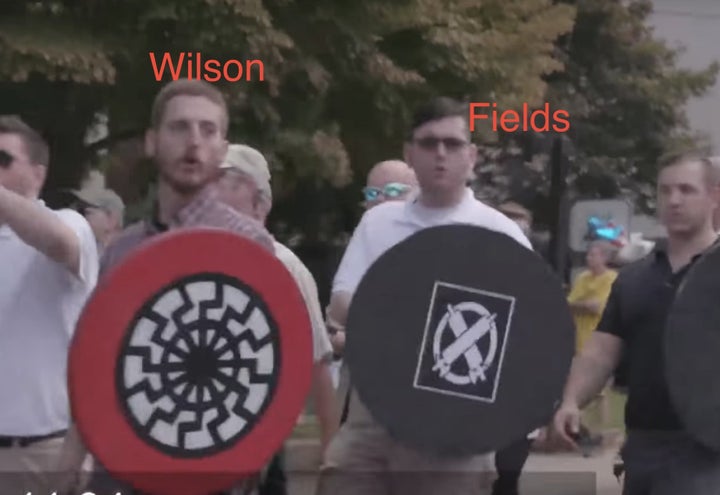 Taylor Michael Wilson and Alex Fields are seen at the 2017 Unite the Right rally in Charlottesville, Virginia.