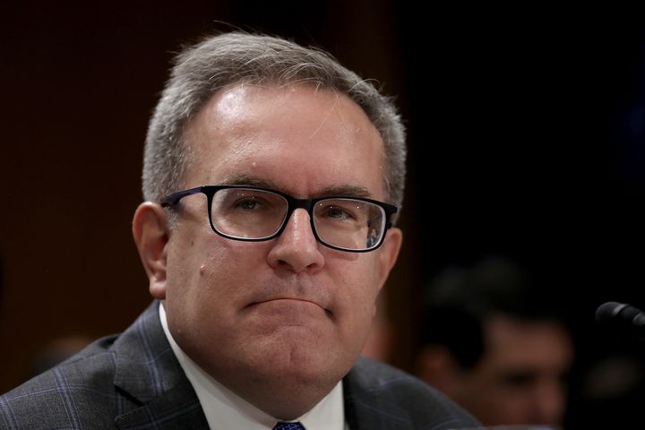 Acting EPA Administrator Andrew Wheeler testifying at a Senate hearing in August. 