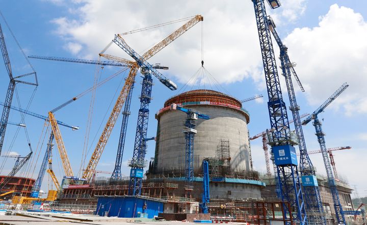 A new nuclear reactor under construction in Fangcheng, China.