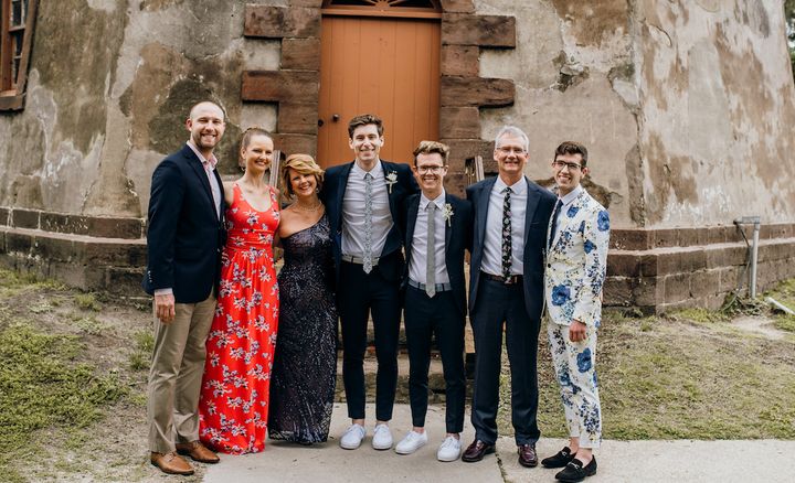 The Beischel Family: Brandon Casey (Beth's husband), Beth, me, Hans, Luke, Joe (my husband) and Will at Hans and Luke's wedding