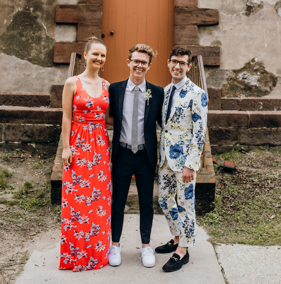 My daughter, Beth, and sons Luke and Will at Luke's wedding